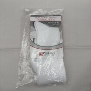 Prestige Medical Nurse Women S-M 4 to 7-1/2 Soft Comfort Compression Sock white
